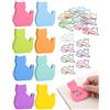 KRVNTH Note Adesive Post-it, 8 Blocchi 240 Fogli a Forma di Gatto con 20 Graffette Miste, Autoadesivi Rimovibili per Cartelle e Diario Scolastico, Organizza il Tempo Senza Stress