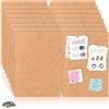 VIDETOL 16 pannelli in sughero 30 x 21 cm con 60 pin, spessore 4 mm, bacheca in sughero, bacheca in sughero, per decorazione da parete, lavagne memo e progetti fai da te