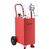 VEVOR Serbatoio Carburante Carrellato da 56,8L in Acciaio al Carbonio | Carrello per Rifornimento Carburante, Pompa Manuale e 2 Ruote per Benzina e Diesel, Auto, Tosaerba, ATV, Barche e Moto Rosso