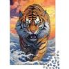 1M6T7B2K Puzzle Tigre Tramonto 1000 Pezzi per Adulti Carta Educativo Giochi Mentali Grande Felino Decorazione da Parete 38x26cm/1000pcs
