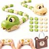 Gienslru Gioco a serpente con telecomando, ricaricabile, per bambini, 2 giocatori, serpenti magnetici e scale, giochi da tavolo Sna-ke Frenzy con luci e suoni, senza schermo, 2 pezzi B