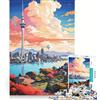 JIANGENNF Puzzle da 1000 pezzi per adolescenti AUCKLAND Dipinto ad olio, Giocattolo Decorazione da parete, Difficile e stimolante, Ottimo regalo per i giocatori 38x26cm
