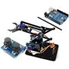 Whychstore Kit braccio robotico, set di apprendimento fai da te per elettronica di saldatura con alloggiamento in acrilico per progetti creativi e istruzione, modello di montaggio nero 18 x 11 x 5 cm