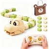 Gienslru Gioco a serpente con telecomando, ricaricabile, per bambini, 2 giocatori, serpenti magnetici e scale, giochi da tavolo Sna-ke Frenzy con luci e suoni, senza schermo, giallo B