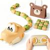 Gienslru Gioco a serpente con telecomando, ricaricabile, per bambini, 2 giocatori, serpenti magnetici e scale, giochi da tavolo Sna-ke Frenzy con luci e suoni, senza schermo, giallo A