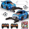 iBlivers Macchina Telecomandata Calcio per Bambini, Set 2 Mini Macchine calcio telecomandato con Campo Calcio, Auto Acrobatiche RC in Scala 1/43 Giocattoli con Musica