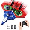 Flintosky Drone aereo telecomandato rosso in schiuma per bambini con luci LED | Galleggiamento automatico, clip 3D, 2 batterie, quadricottero sicuro, adatto a ragazzi, ragazze e piloti principianti