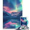 JIANGENNF Puzzle da 1000 pezzi per adolescenti con l'aurora boreale nell'Artico, giocattolo fai-da-te, decorazione perfetta, con pezzi di forma casuale completamente ad incastro, 38x26cm