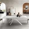 Capodarte Tavolo allungabile 240 cm piano grès porcellanato NESTORE Bianco