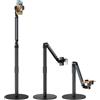 Thalyrnn Supporto da tavolo per cellulare, regolabile in altezza, girevole a 360° | 18-70 cm, regolabile in altezza, braccio girevole a 360°, base in ferro da 19,5 cm, morsetto universale antiscivolo da 6-9,5