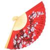 CHILDWEET Ventaglio da Parete Decorazione Elegante e Resistente alla Deformazione Gigante Rosso in Carta e Legno in Stile Cinese per Soggiorno Celebrazioni Nuziali
