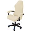 Earnmore ergonomico Coprisedia da gaming Jacquard elasticizzato Rivestimento per sedia da gioco Antiscivolo antipolvere con 2 coperture per braccioli con cerniera -Beige Bianco
