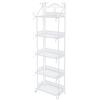 YOICUATGNA Scaffale pieghevole a 5 livelli, portata 30 kg, per cucina, bagno e camera da letto (bianco)