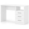 Arreditaly Scrivania Scrittoio Salvaspazio Lipsia Con Cassetti Laterali Mobile Desk Postazione PC Da Studio Ufficio Soggiorno Sala Da Pranzo Cameretta 120 X 72 X 48 Cm Bianco