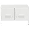 Lendo Online Mobile in Metallo Tavolino da Salotto in Acciaio Verniciato a Polvere 68x50x43,5 cm - Mobile TV & Credenza (Bianco)