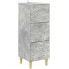 vidaXL Mobile con Cassetti Grigio Cemento 33 x 34,5 x 90 cm