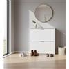 Dmora Lima - Scarpiera 16 Paia, 2 Ante: 75x22x76h cm, Bianco