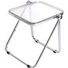 PawwJoy Tavolino pieghevole con piedini antiscivolo, in acrilico, portatile, 35 x 40 x 44 cm, per dormitorio, ufficio, camera da letto, trasparente