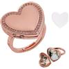 CONCHLERY Anello con medaglione regolabile a forma di cuore con foto incisa all'interno, per donne, per compleanno, anniversario o San Valentino, Ottone
