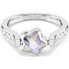 Swarovski Anello Chroma, misure miste, stella, bianco, finitura rodiata