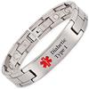 YINOX Bracciale in titanio con allarme medico, per uomo, identificativo personalizzato, 22 cm/13 mm