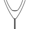 FaithHeart Collana a Barretta in Acciaio Inox, Catena a Serpente Regolabile 40-60cm, Design Minimal Unisex, Antiallergica e Impermeabile, Argento, Oro, Nero