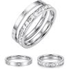 HeyMeili Anelli Donne Eternità, Anello Fedine Fidanzamento, Diamante Simulato Zirconi Anniversario Matrimonio Promessa Sposa Bande Anelli Impilabili Donna