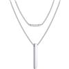 FaithHeart Collana a Barretta in Acciaio Inox, Catena a Serpente Regolabile 40-60cm, Design Minimal Unisex, Antiallergica e Impermeabile, Argento, Oro, Nero