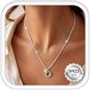 Chriscoco Collana Argento 925 Donna Collana Oro con Ciondolo Regolabile | Placcata Oro 14K,Catenina Argento 925 Donna Ragazza,Ipoallergenico Cuore Moneta Cerchio Sole Collane,Lunga Collanina Gioielli