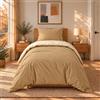 Dreamzie Copripiumino Una Piazza e Mezza 155x220 cm con 2 Federe 80x80 cm | Beige/Sabbia · Reversibile · Sacco Piumino · Microfibra Ultra Morbida · 3 Pezzi · Chiusura con Cerniera · OEKO-TEX