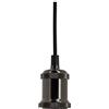 Xanlite SDVEB - Lampada a sospensione - Filo elettrico per sospensione - Lampadina presa elettrica - Sospensione a bussola nera, stile vintage, colore: Nero