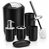 Moss & Stone Il set di 6 accessori da bagno include dispenser di sapone, portaspazzolino, bicchiere per spazzolino, portasapone, un set completo di decorazioni nere