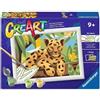 Ravensburger - CreArt: Cucciolo di Leopardo, Dipingere con i Numeri per Bambini 7+ Anni, Kit Pittura con Pennello e Colori Inclusi, 19 x 14 cm, Idee Regalo per Bambini 7 Anni