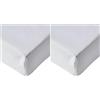 Amazon Basics Lenzuolo con angoli Matrimoniale, 180 x 200 x 30 cm, 100% cotone a 400 fili in rasatello con altezza da 30cm, Bianco (Confezione da 2)