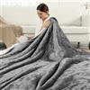 ESTINGO Coperta elettrica 150 x 200 cm, 6 livelli di riscaldamento, timer 10 ore, spegnimento automatico, soffice flanella & sherpa, per lavabili, anziani, ragazzi, donne e coppie, colore: grigio