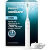 Philips Sonicare Spazzolino elettrico serie 4100 - Spazzolino sonico con sensore di pressione, 3 livelli di intensità, funzione EasyStart, SmarTimer e QuadPacer, autonomia di 14 giorni, bianco
