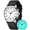 CIVO Orologio Infermiere Unisex Analogico: Quadrante Luminoso Secondi Rossa | Orologi Facile Lettura 12/24 Ore Impermeabile Cinturino in Silicone Turno di Notte - Regalo per Donna Uomo Studente Medicina