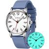 CIVO Orologio Infermiere Unisex Analogico: Quadrante Luminoso Secondi Rossa | Orologi Facile Lettura 12/24 Ore Impermeabile Cinturino in Silicone Turno di Notte - Regalo per Donna Uomo Studente Medicina