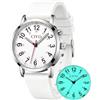 CIVO Orologio Infermiere Unisex Analogico: Quadrante Luminoso Secondi Rossa | Orologi Facile Lettura 12/24 Ore Impermeabile Cinturino in Silicone Turno di Notte - Regalo per Donna Uomo Studente Medicina