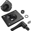 FACAIIO per kayak timone piastra base 14,5 cm quadrato kit di montaggio per kayak | Costruzione ABS, finitura nera, include maniglia e base, viti e guarnizioni, facile installazione