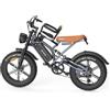 JANSNO Bicicletta Elettrica 20 x 4.0 Fat Tire, 7 Velocità Bici Elettrica, Freni a Disco Meccanici Anteriori e Posteriori, E-Bike per Adulti, Batteria Rimovibile 48V 14/17Ah