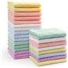 HOMEXCEL Baby Washcloths 24 Pack,Microfiber Coral Fleece Baby Bath Face Towel 7x9 Inch Extra Absorbent and Soft Burp Cloth and Wash Cloths for Newborn,Infants and Toddlers,Gentle On Sensitive Skin