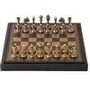 Italfama Set Scacchi e Dama in Metallo con Scacchiera Blu Pelle Sintetica 35cm