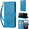 SIENIANLINE Cover per iPhone 17e / iPhone 16e custodia portafoglio Blu | 3 scomparti carte, 1 tasca banconote, Chiusura magnetica, Supporto, Pelle PU flip cover per iPhone 17e / 16e