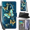 PHINIENLAND Cover per iPhone 16 Pro Max custodia portafoglio Turquoise | 3 scomparti carte, 1 tasca banconote, Chiusura magnetica, Supporto, Pelle PU flip cover per iPhone 16 Pro Max