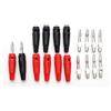 KUOQIY 10 Pezzi 4mm Maschio Connettori a Banana, 20A Altoparlanti Connettori, Banana Spine Impilabili Tipo Vite Senza Solderless, per Cavi, Scatole, Amplificatori, Ricevitori AV Stereo, Argento