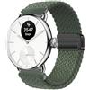 GIOPUEY 18mm Cinturini Magnetica Compatibile con Withings ScanWatch 2 38mm/Nova Brilliant 39mm/ScanWatch Light, Cinturino in Morbido Nylon Intrecciato [Unisex] [Traspirante] - Green