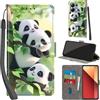 PHINIENLAND Cover per Xiaomi Redmi Note 13 Pro 4G custodia portafoglio Pandas | 3 scomparti carte, 1 tasca banconote, Chiusura magnetica, Supporto, Pelle PU flip cover per Xiaomi Poco M6 Pro