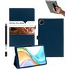 powfix Custodia per Teclast P50T (11 pollici) - Custodia ultra sottile in pelle PU con supporto pieghevole, porta stilo e cinturino di sicurezza, custodia di protezione integrale antiurto, blu