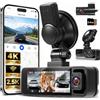 NHOPEEW Dash Cam Wi-Fi a 3 canali 4K+2,5K con Telecamere a 360° | Registratore GPS per auto con sensore G, visione notturna, registrazione in loop, monitoraggio parcheggio +Scheda da 64 GB